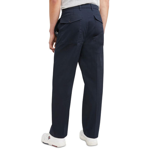Translation missing: en.Tommy Hilfiger Mens Double Pleat Twill Khaki Pants in Navy-36/30