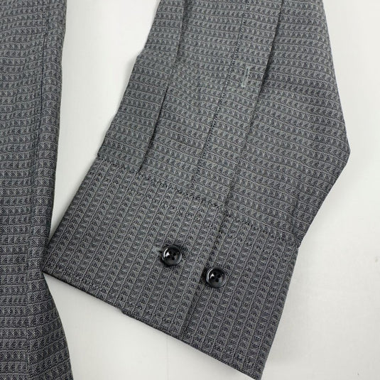 Translation missing: en.Hugo by Hugo Boss Dress Shirt Men's 17 34/35 Black/Grey Slim-Fit Kenno Cotton