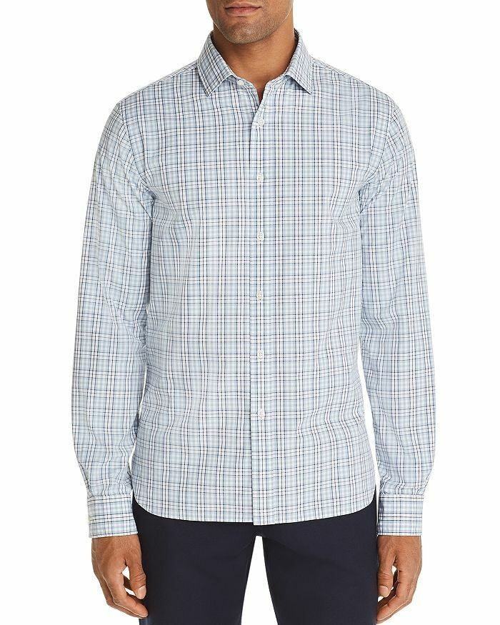 Translation missing: en.The Men's Store  Bi-Color Plaid Classic Fit Shirt Slate Blue-2XL