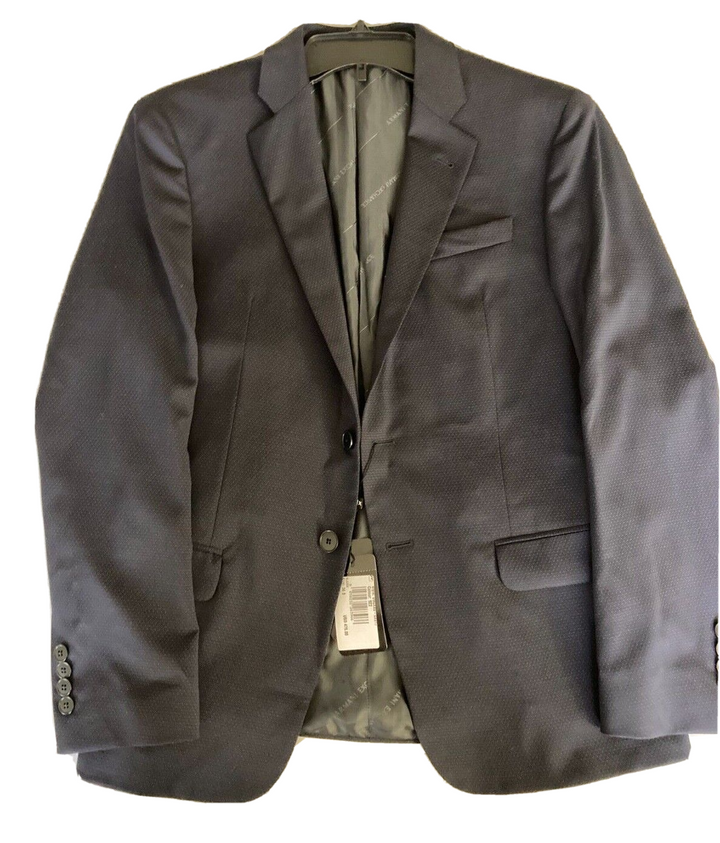 Translation missing: en.AX Armani Exchange Men's Modern-Fit Wool Pindot Blazer in Midnight Blue-38S