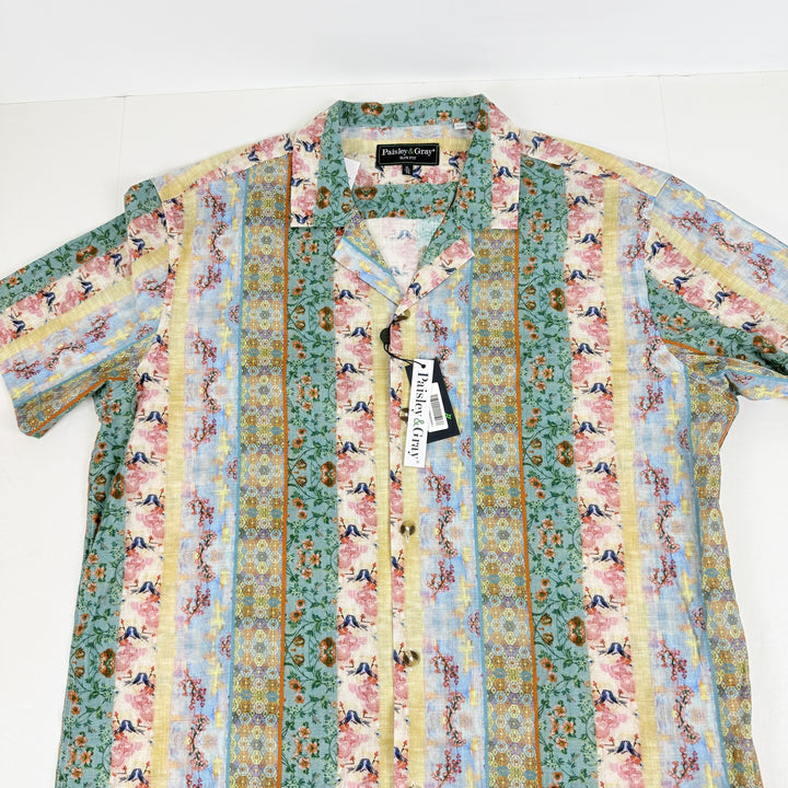 Translation missing: en.Paisley &amp; Gray Men's Slim Fit Multi Print Button Front Camp Shirt Multi-XL