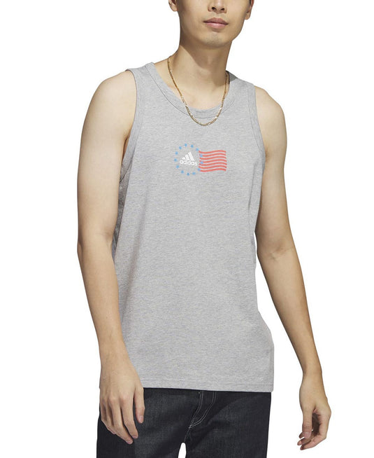 Translation missing: en.adidas Men's American Flag Tank Grey Heather-Small