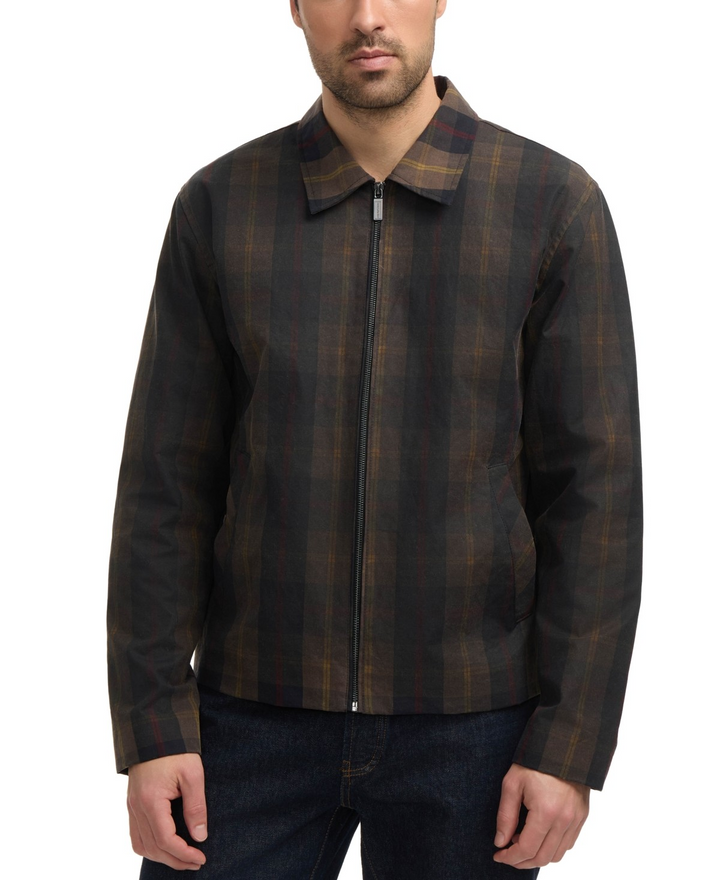 Translation missing: en.Hunter Men's Foster Wax Trucker Jacket Size Large Brown Plaid Cotton Water Repel