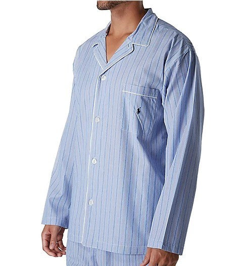 Translation missing: en.Polo Ralph Lauren Mens Big &amp; Tall Blue Men's Pajama Top - Andrew Stripe-1XLT