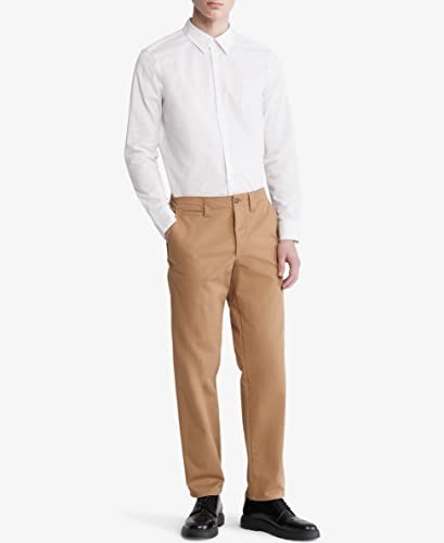 Translation missing: en.Calvin Klein Men's Slim-Fit Refined Button-Down Shirt Brilliant White-XL