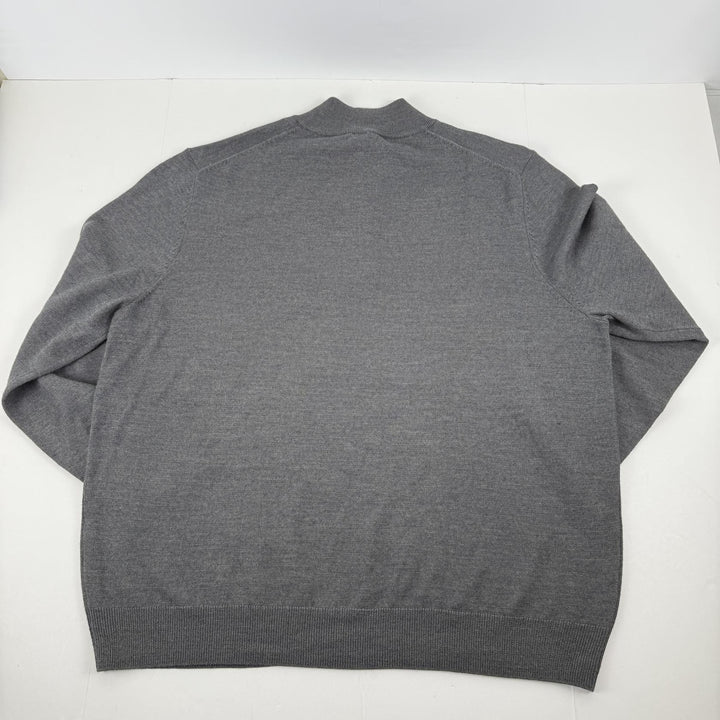 Translation missing: en.Alfani Men's Reg Fit Half-Zip Merino Wool Blend Sweater Dark Lead Heather-3XL