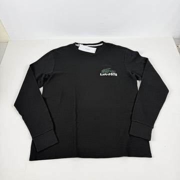 Translation missing: en.Lacoste Men's Large Croc Thermal Waffle Sleep Shirt Black-2XL