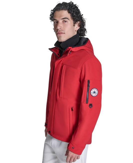Translation missing: en.Converse Men's Hooded Sof Shell Jacket - Converse Red-Large