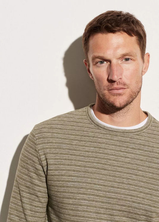 Translation missing: en.Vince Men's Feeder Stripe L/S Crew Neck Shirt H Echo Park/Dk Arrowhead-2XL