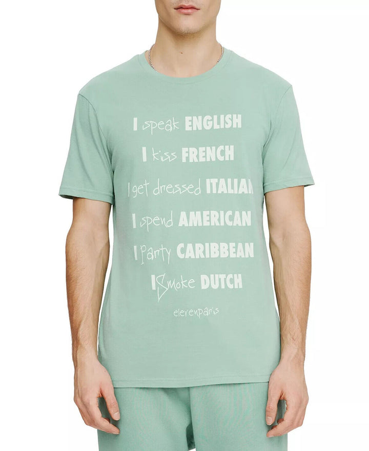 Translation missing: en.Eleven Paris Men's Graphic T-Shirt in Malachite Green-Size XL