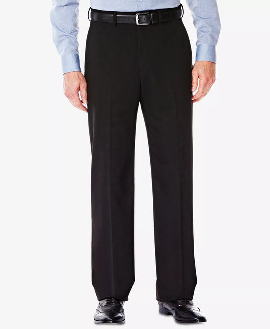 Translation missing: en.J.M. Haggar Men Premium Stretch Classic Fit Flat Front Dress Pants Black-32x30