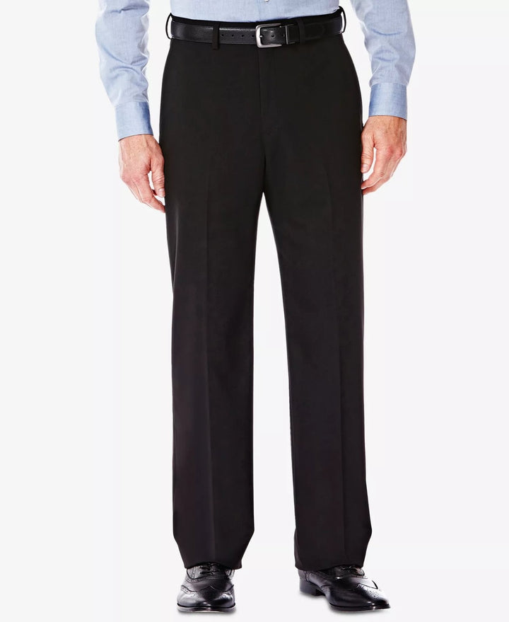 Translation missing: en.J.M. Haggar Men Premium Stretch Classic Fit Flat Front Dress Pants Black-32x30