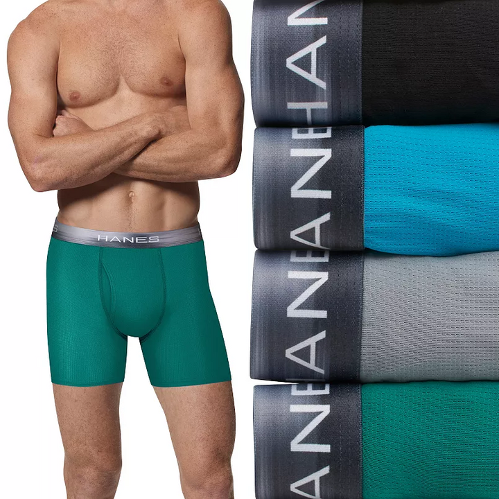 Translation missing: en.Hanes Men's Classics Ultimate X-Temp 4Pk Mesh Boxer Briefs Asst-Small 28-30W