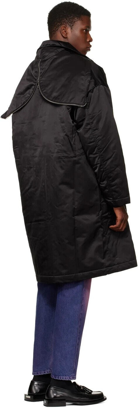 Translation missing: en.ETUDES Ohio Men's Black Long Padded Zipped-Hood Coat-EU 50 US Large