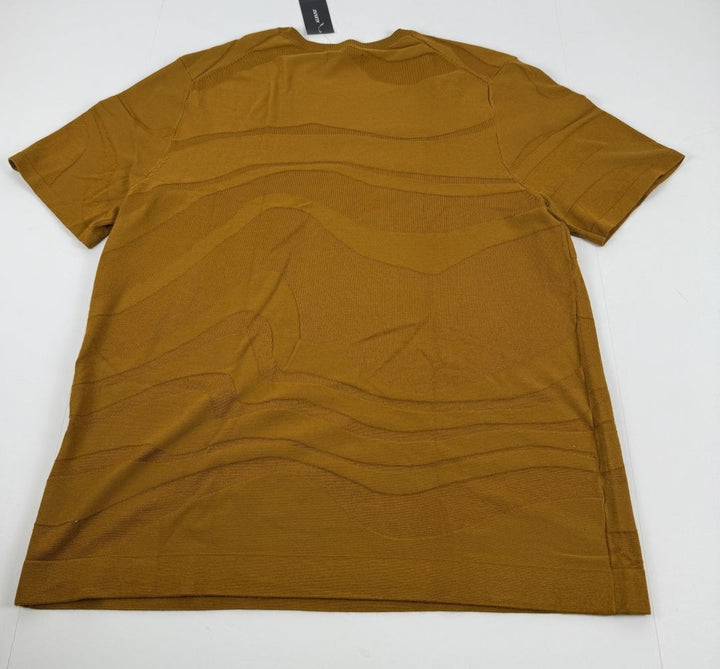 Translation missing: en.Alfani Men's Tonal Wave Jacquard T-Shirt Rayon/Nylon Light Amber-Large