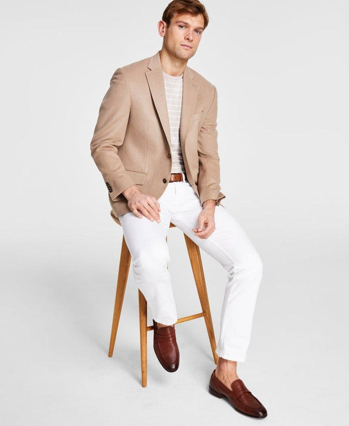 Translation missing: en.Michael Kors Men's Wool Cashmere Silk Luxury Classic Fit Sport Coat Tan-46L