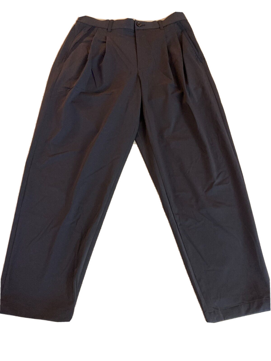 Translation missing: en.Zucca Men's 4 Carvico Cropped Pleated Trousers in Navy-Small