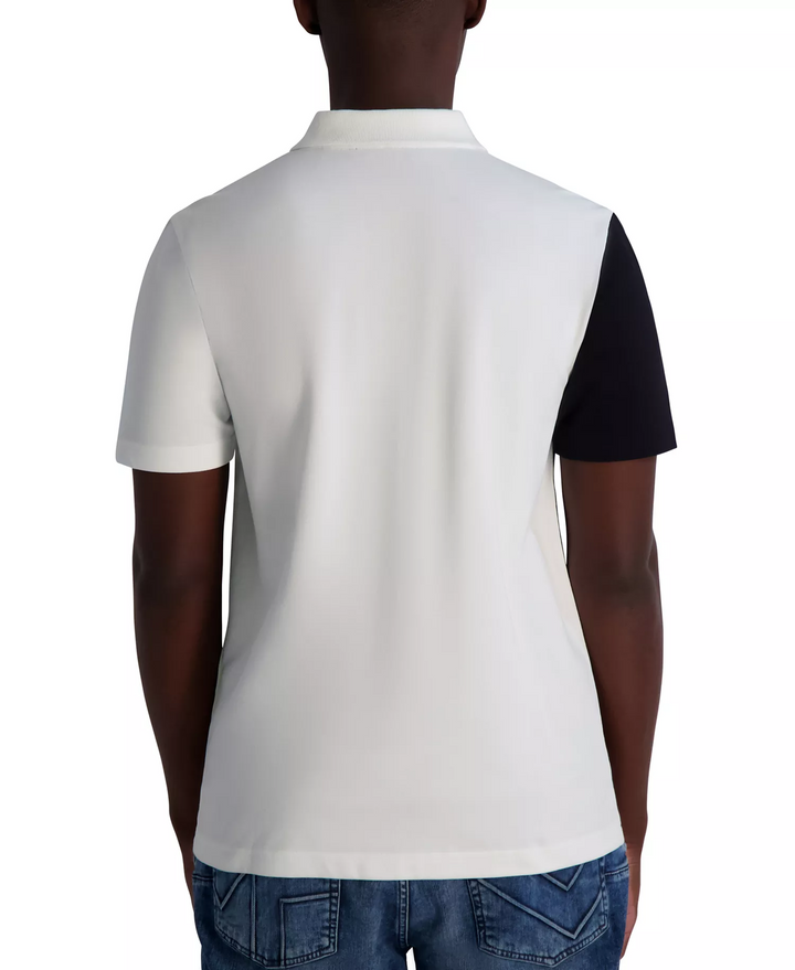 Translation missing: en.Karl Lagerfeld Men's Regular-Fit Colorblocked Polo Shirt Black White-2XL