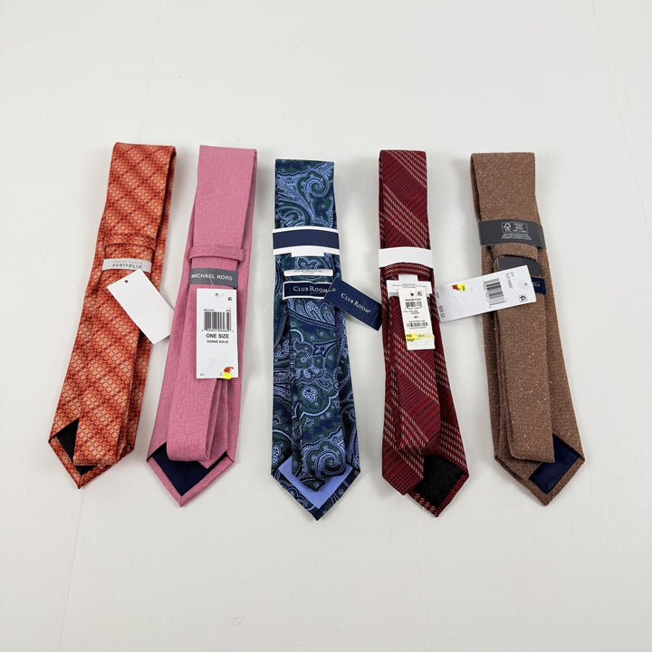Translation missing: en.Tommy, Calvin Klein, PE, MK Lot of 5 Premium Silk Polyester Ties Assorted-OS