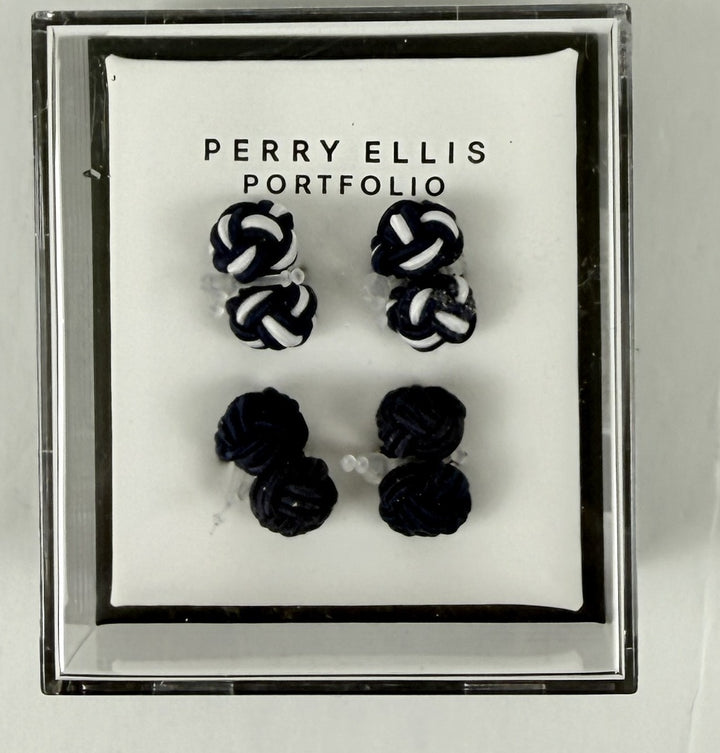 Translation missing: en.Perry Ellis Portfolio Men's Silk Knot Cufflinks - Black or Navy