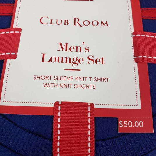 Translation missing: en.Club Room Men's Holiday 2-Pc. Graphic T-Shirt &amp; Solid Pajama Shorts Set Blue-Sm