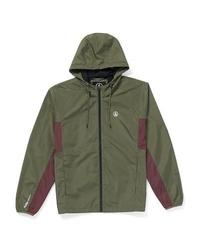 Translation missing: en.Volcom Men's Wavern Water-Resistant Windbreaker Jacket Zip-Up Winter Moss, Small