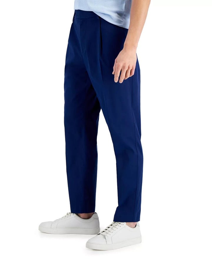 Translation missing: en.Alfani Men's Regular-Fit Stretch Pleated Pants in Blazing Navy-32x30