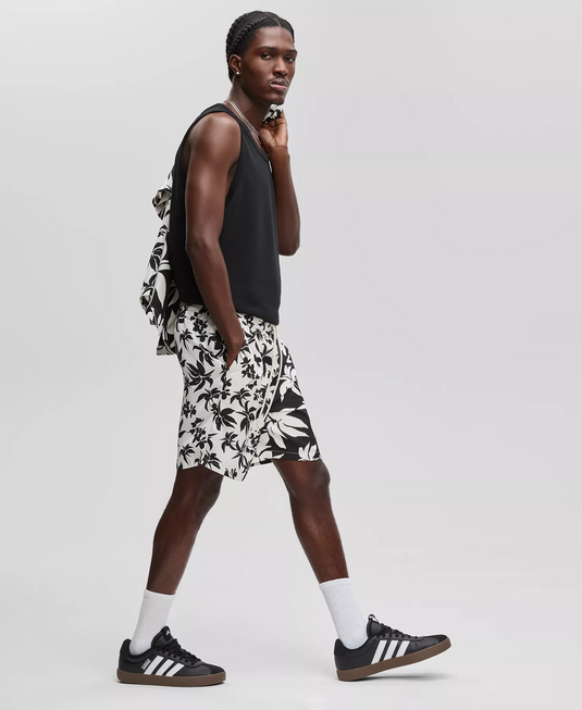 Translation missing: en.Mode of One Men's Palm Reverse Splicing Pull-On Shorts Relaxed Fit Black Multi-S