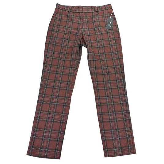 Translation missing: en.Tommy Hilfiger Men's Tate Modern-Fit Stretch Dress Fall Pants Red Plaid-38x34