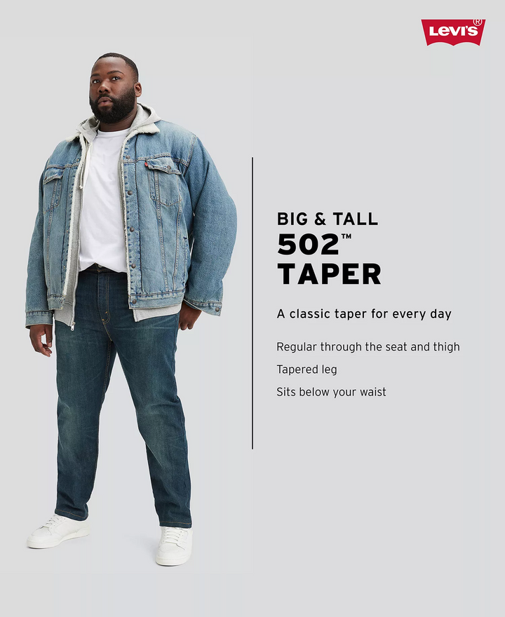 Translation missing: en.Levi's Men's Big &amp; Tall 502 Flex Taper Stretch Jeans Crying Sky-48x32