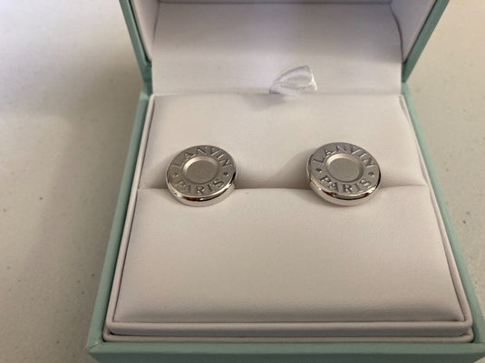 Translation missing: en.Lanvin Rhodium Plated Round Cufflinks in Silver Color