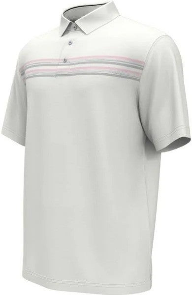 Translation missing: en.PGATour Men's Chest Stripe Short Sleeve Golf Polo White Multi-2XL
