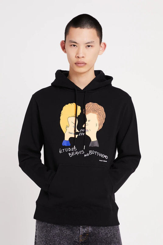 Translation missing: en.Etudes Men's 100% Organic Cotton Klein Beavis &amp; Butthead Hoodie Black-Medium
