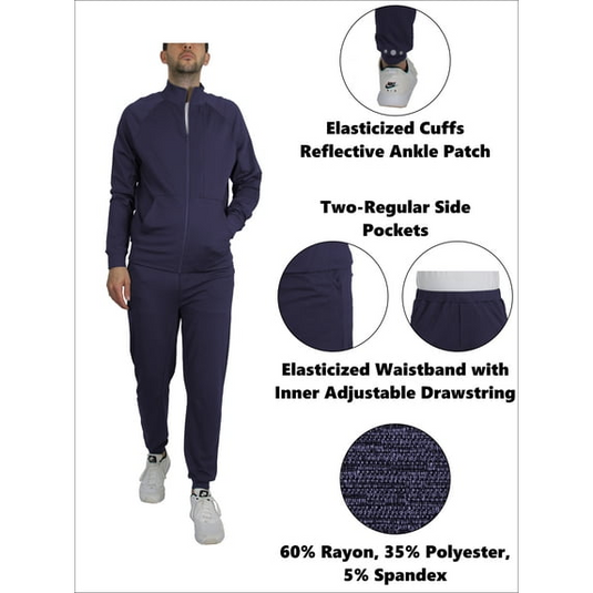 Translation missing: en.Blue Ice Men's 2pc Track Suit Size Medium Navy Top &amp; Bottom Moisture Wicking