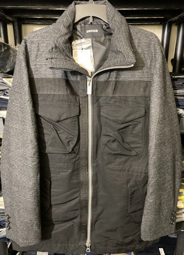 Translation missing: en.ZUCCa Men's 7 GROSGRAIN COMBINATION Jacket Grey/Black-Medium