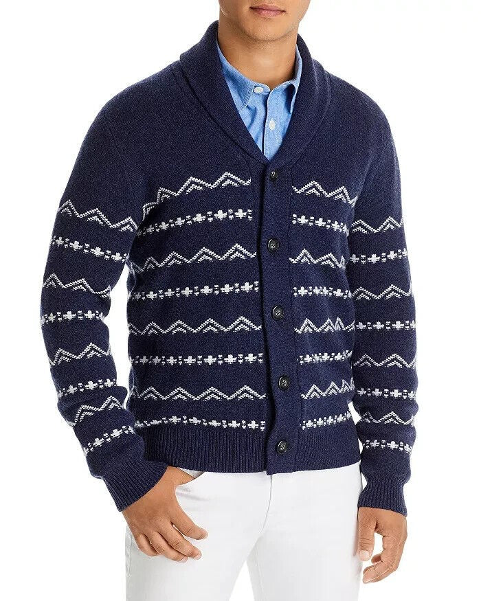 Translation missing: en.Major Department Store Designer Reg Fit Merino Wool Cardigan in Indigo Artic-L