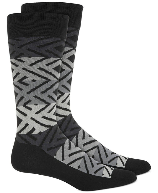 Translation missing: en.Alfani Men's 2 Pair Alfa Tech Moisture Wicking Crew Socks Ribbed, Printed, Pixel