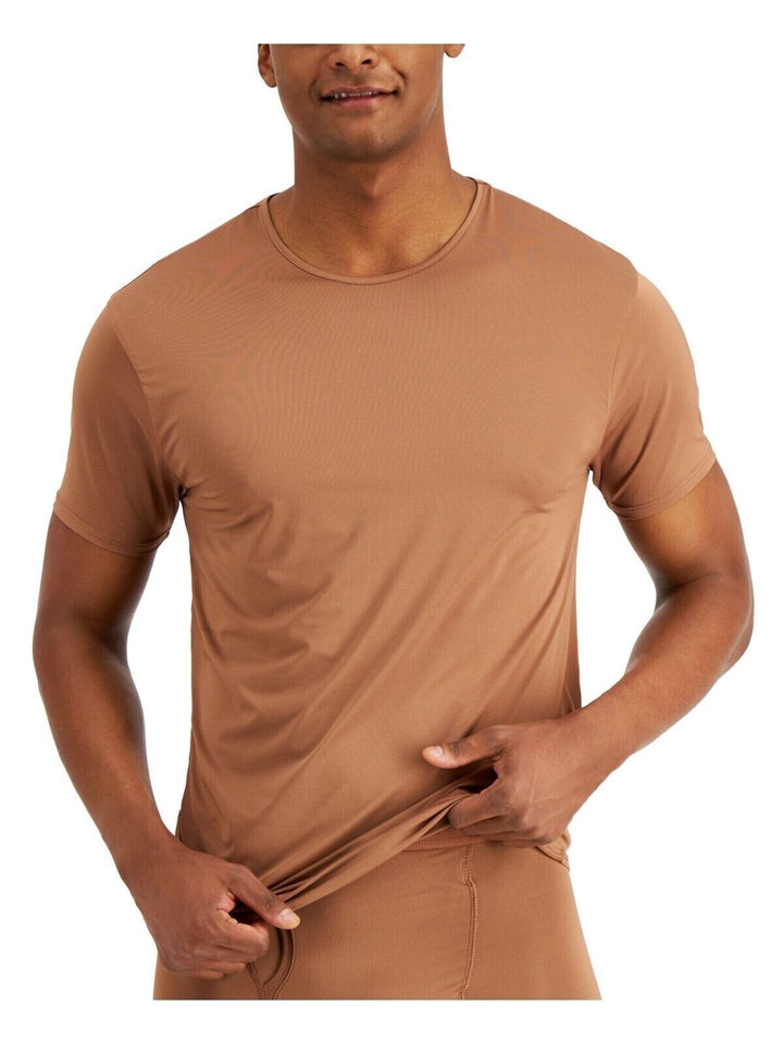 Translation missing: en.Alfani Men's Air Mesh Crew Neck Stretch Undershirt in Brownie-2XL