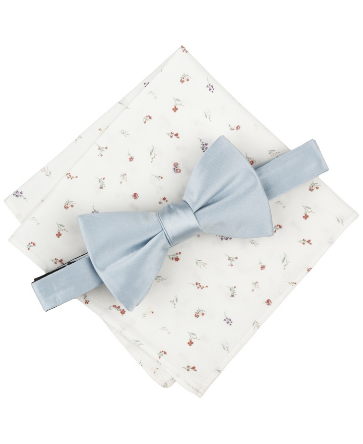 Translation missing: en.Bar III Men's Textured Bow Tie &amp; Pocket Square Set Wedding Formal Volume Pricing