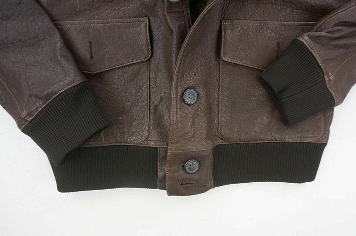 Translation missing: en.Dylan Gray Men's Leather Baseball Bomber Jacket Brown-Size 40R