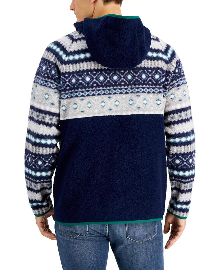 Translation missing: en.Club Room Men's Sherpa Fleece Anorak Pullover in Grey Combo-Medium