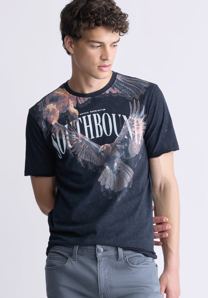 Translation missing: en.Buffalo David Men's Tizro Southbound Graphic Cotton T-Shirt - Black-Medium