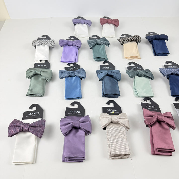 Translation missing: en.Alfani Men's Textured Bow Tie &amp; Pocket Square Set Wedding Formal Volume Pricing