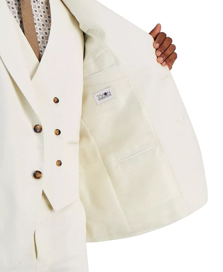 Translation missing: en.Tayion Collection Acontour Men's Cotton Blend Suit Separate Jacket in White-46L