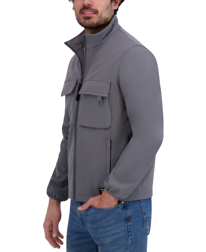 Translation missing: en.Hudson Men's Soft Shell Utility Jacket Size Large Gray Wind Resist Reg Fit