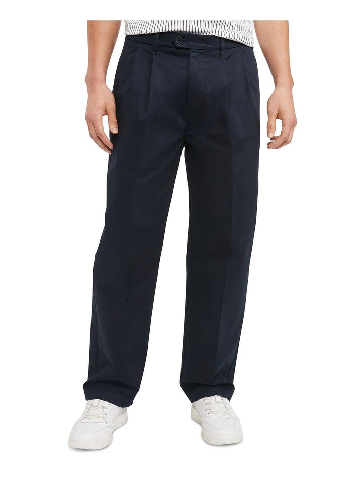 Translation missing: en.Tommy Hilfiger Mens Double Pleat Twill Khaki Pants in Navy-36/30