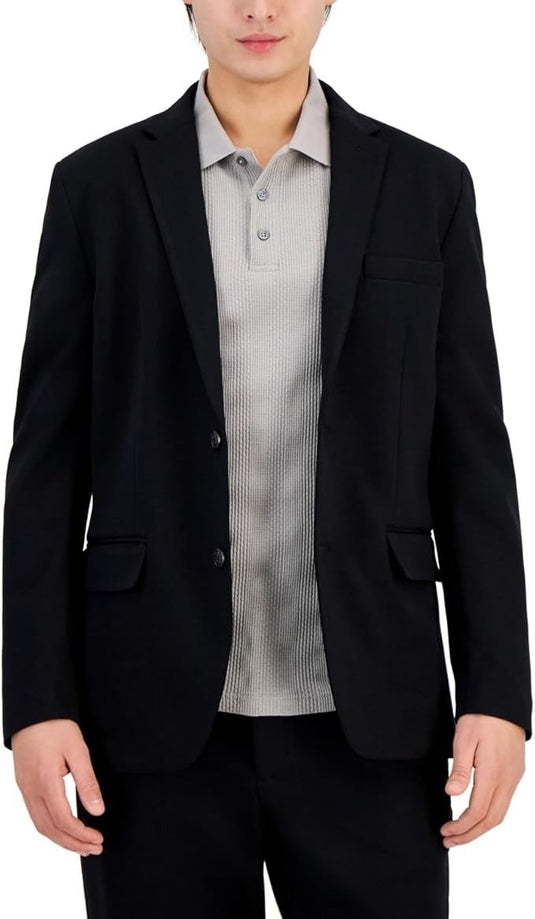 Translation missing: en.Alfani Men's Reg-Fit Modern Knit Suit Jacket in Deep Black-Medium 36-38