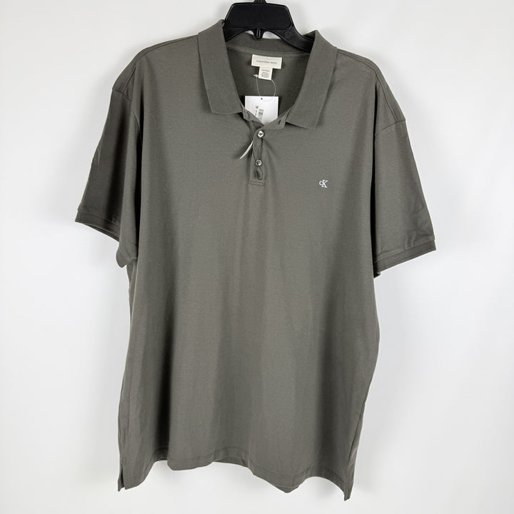 Translation missing: en.Calvin Klein Men's Polo Monogram Size 2XL Beluga Gray Cotton 4RD255G