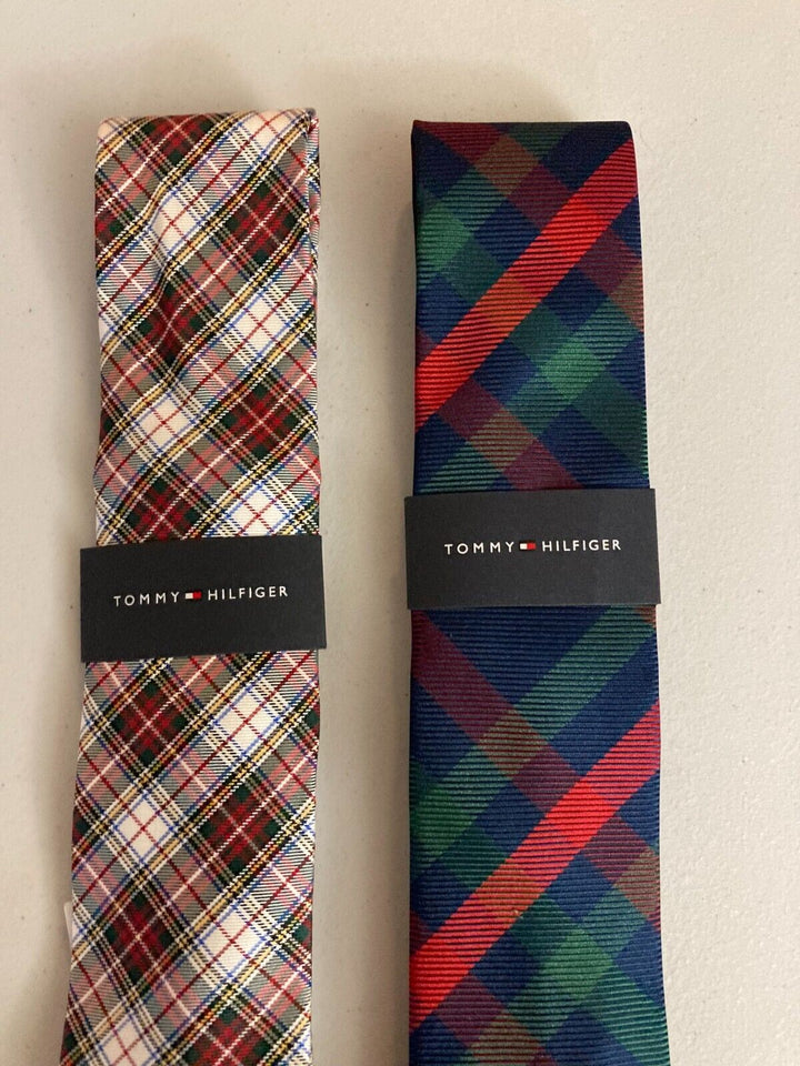 Translation missing: en.Tommy Hilfiger Silk &amp; Silk Blend Lot of 2 Plaid Ties Multicolor