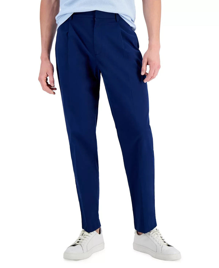 Translation missing: en.Alfani Men's Regular-Fit Stretch Pleated Pants in Blazing Navy-32x30